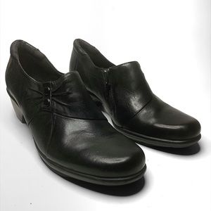 Clarks Bendable Black Leather Wide Ankle Boot 9W